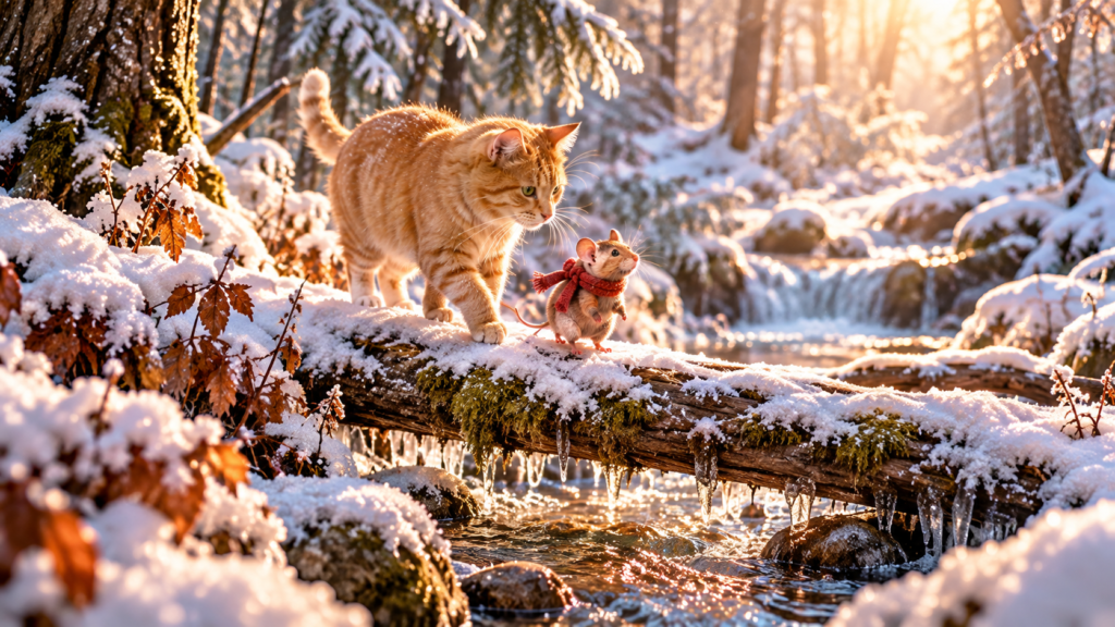 Kater und Maus unterwegs - Bild AI modifiziert